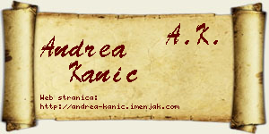 Andrea Kanić vizit kartica